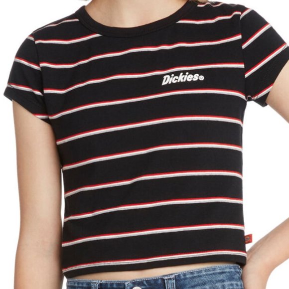 Girls Dickies stripe crop baby tee | Size L - Picture 7 of 7
